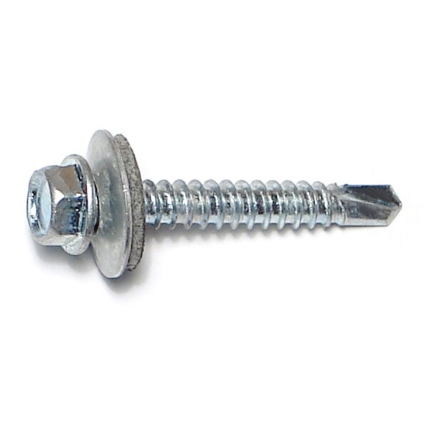 Buildright Self-Drilling Screw, #12 x 1-1/2 in, Zinc Plated Steel Flange Hex Head External Hex Drive, 2000 PK 08019 - main